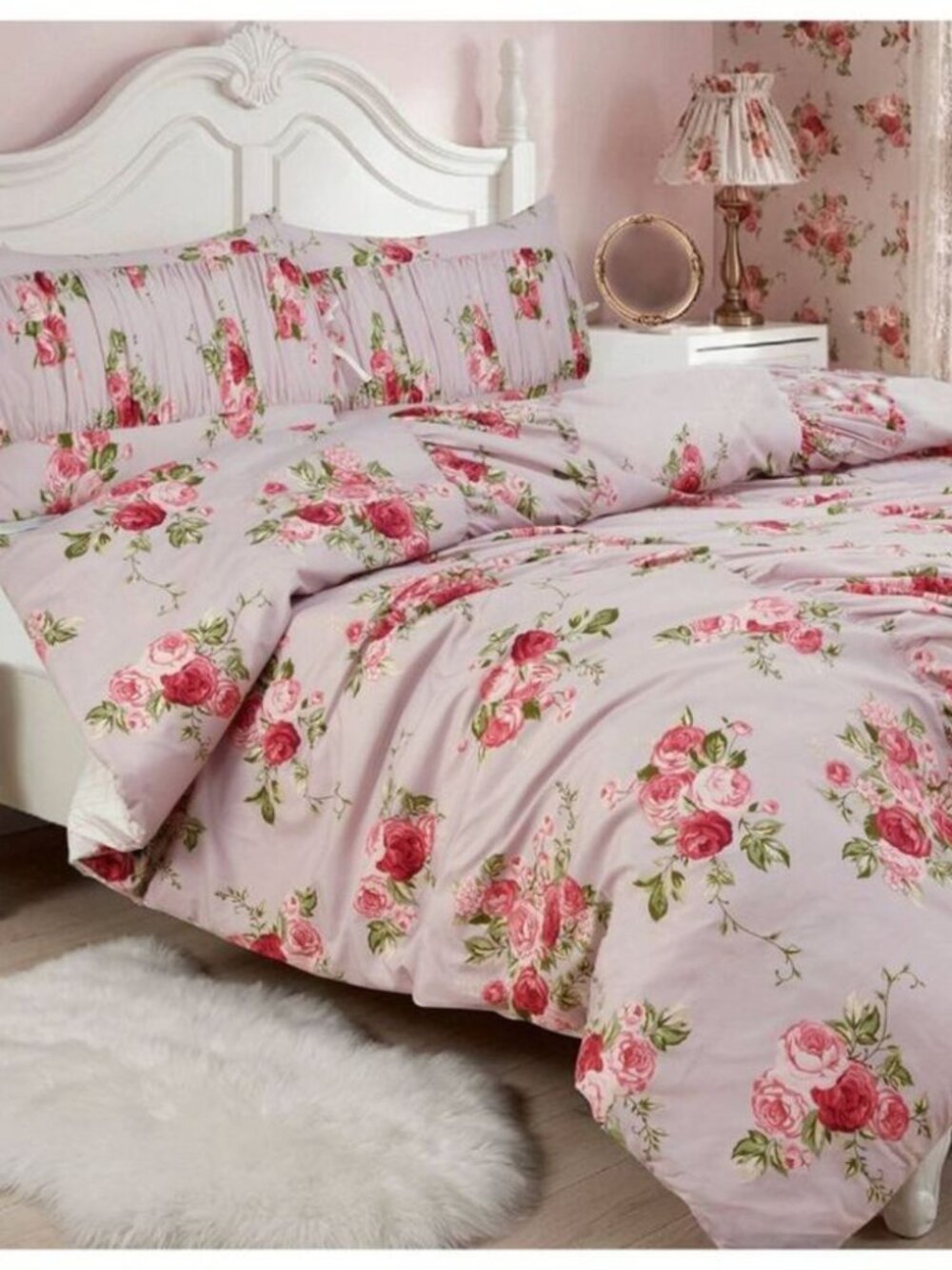 NEW Harlow & Wren Full/Queen Comforter Set: Lilac Pink Rose Floral